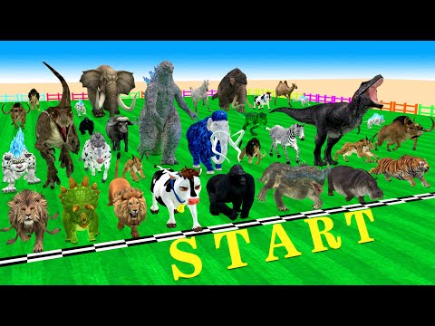 Incredible Animals Race vs Dinosaurs vs Prehistoric Mammals Speed Race Run: Who Will Win?ARBS #2026