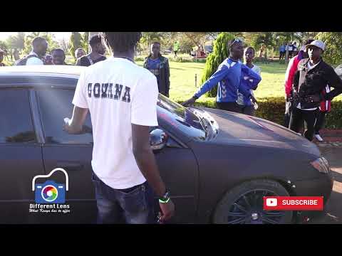 GOVANA OF MBOGI GENJE WELCOMED BY FUNS BEFORE BEING FRISKED BY SECURITY AT THE GENGETONE FESTIVAL