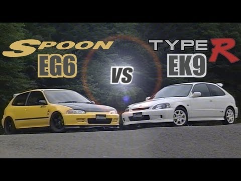 [ENG CC] Spoon Civic EG6 B18C vs. Civic Type R EK9 B16B in Ebisu 1998