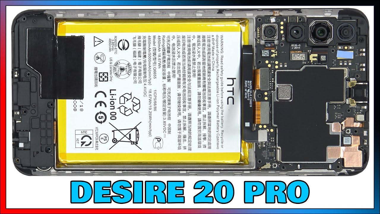 HTC Desire 20 Pro Disassembly Teardown Repair Video Review