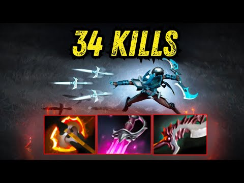 10Mins Battle Fury Phantom Assassin 34Kills One Shot Khanda + Abyssal Builds 912GPM Carry Dota 2