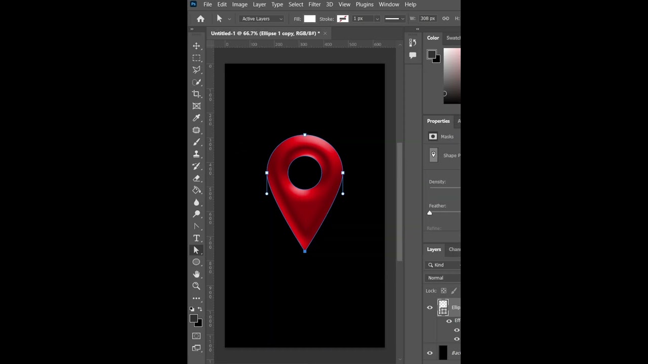 Create Location PIN 📍 in 1 minute. #designtips #icon #photoshop