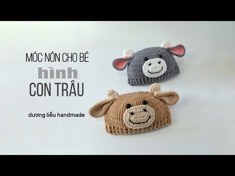 Nón len con trâu cho bé (3-6 tháng)
