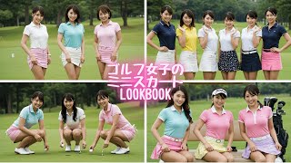 ゴルフ女子のミニスカートLOOKBOOK/40代/30代/ミニスカ/会社員/美女/AI美女/AI/日本人/熟女/OL/女子アナ