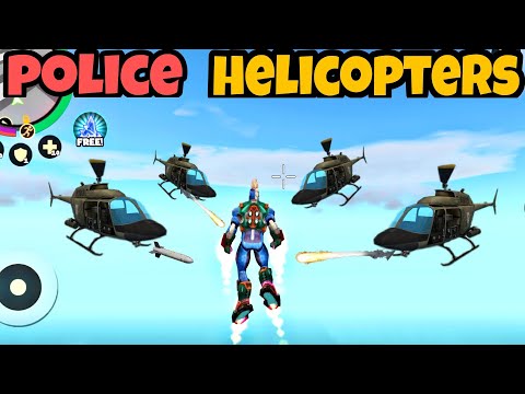 rope hero vice town game | destroy many police helicopters by all weapons | rope hero game #ropehero