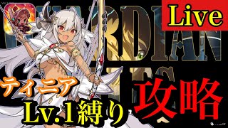 【ガデテル】ティニアLv.1チャレンジ【3ボス】/完全初見プレイ/ガーディアンテイルズ