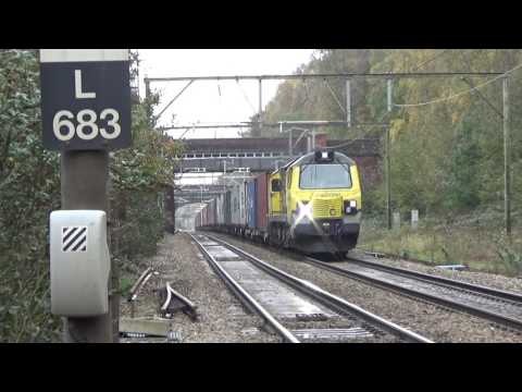 Freightliner 70004 Container Train passing Ingatestone