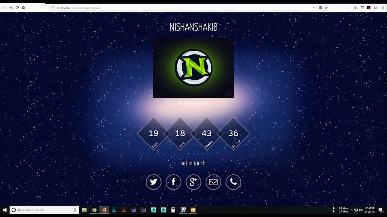 Coming Soon Page Using Responsive Admin Maintenance Pro Plugin