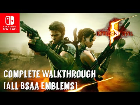 Resident Evil 5 - Nintendo Switch - Solo New Game - Complete Walkthrough [All BSAA Emblems]
