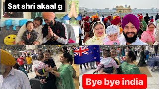 Bye bye india. Punjab To Newzealand . Visited Golden temple with Family. We are back in newzealand.