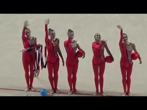 UKRAINE  3 BALLS+2 RIBBONS/RG WORLDS IZMIR 2014