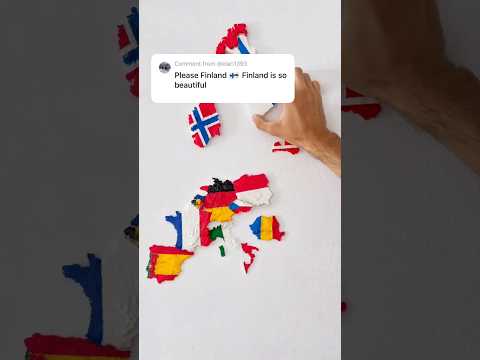 Painting Finland 🇫🇮 Flag on a 3D Printed Puzzle#puzzle #country #flag #map #drawing