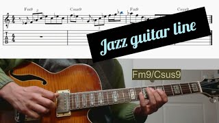 Jazz guitar line over Fm9/Csus9