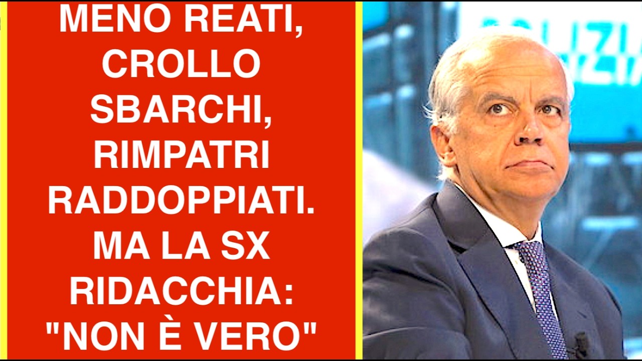 PIANTEDOSI: MENO REATI, CROLLO SBARCHI, RIMPATRI RADDOPPIATI MA LA SX RIDACCHIA: "NON È VERO"
