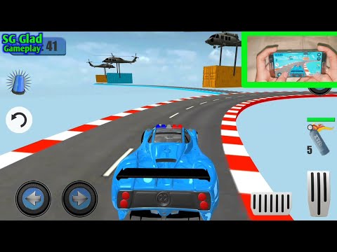 Police Car Driving Gameplay impossible tracks 3d with Handcam