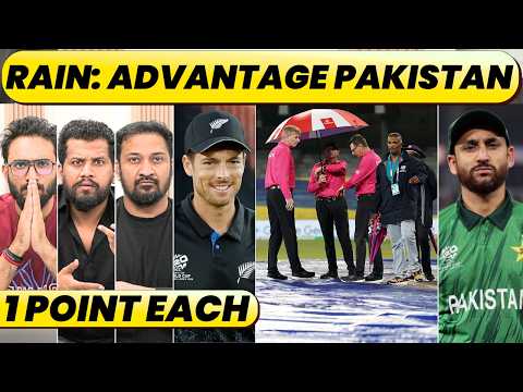 🔴PAKISTAN VS NZ WASH OUT, PAK ESCAPE TOSS BLUNDER, SEMIS ADVANTAGE