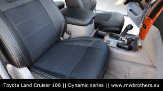 seat covers for Toyota Land Cruiser 100 by MW Brothers Leather interior Dynamic install