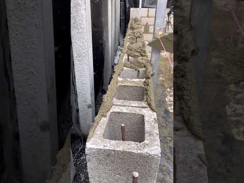 Laying HEAVY hollow Blocks! #bricklaying #blocklaying #construction