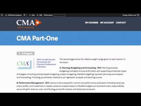 CMA Exam Part 1 Cumulative Average Time Learning Model