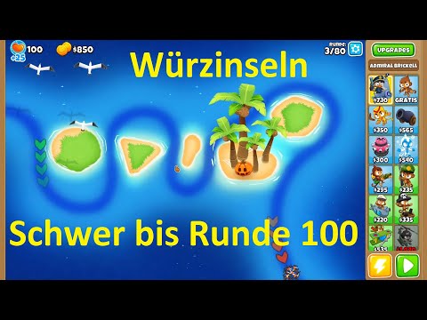 BTD6 Würzinseln auf schwer bis Runde 100 Bloons Tower Defense 6