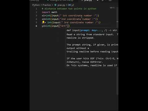 Calculating Distance Between Two Points Python And C Programming Tutorial