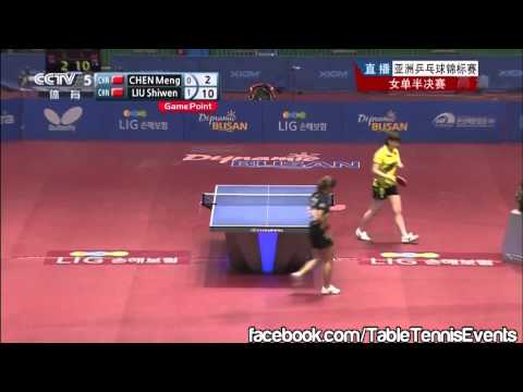Liu Shiwen Vs Chen Meng: 1/2 Final [Asian Championships 2013]