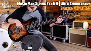 Video thumbnail for No Talking...Just Tones | Music Man String Ray 5 H | 35th Anniversary Spalted Maple Top by Peach Guitars