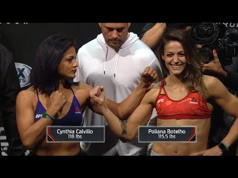 Cynthia Calvillo vs. Poliana Botelho - Weigh-in Face-Off - (UFC Fight Night Argentina) - /r/WMMA