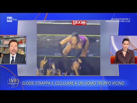 Elodie, tensione al concerto: toglie bruscamente il cellulare ad un fan - La volta buona 27/11/2025