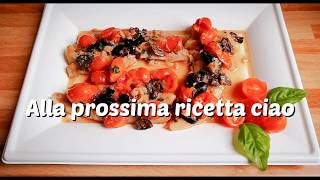 Filetti di merluzzo con pomodorini e olive