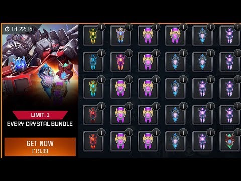OPENING EVERY BOT CRYSTAL! - WE GOT A 4 STAR !  CRYSTAL OPENING - TRANSFORMERS : Forged To Fight