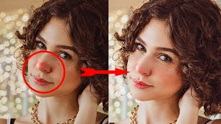 How to Fix Big Red Spot on Nose in Photoshop - Photoshop Tutorial