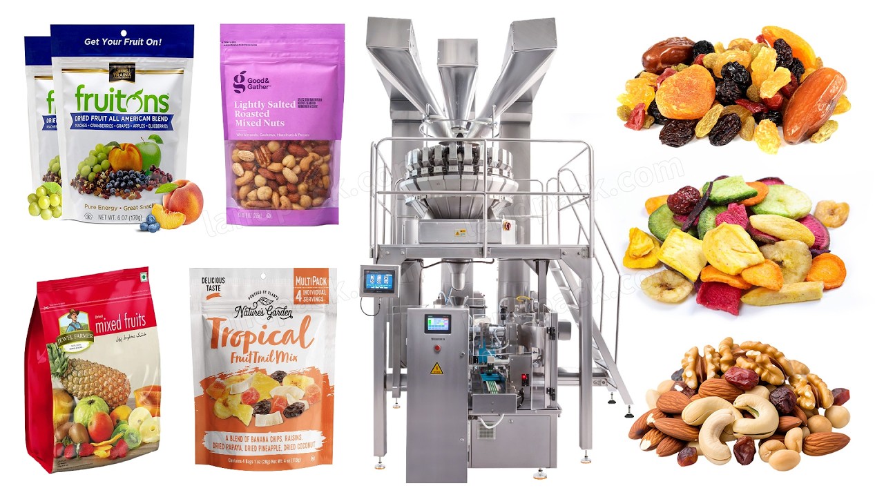 Automatic Stand Pouch Doypack Packing Machine For Mixed Nuts Dry Fruits Beans etc
