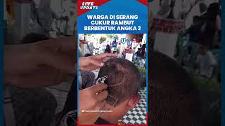 Warga Serang Ramai-ramai Potong Rambut Berbentuk Angka 2, Bersyukur Perolehan Suara Paslon 02 Tinggi