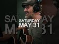 Saturday, May 31! Seth Walker live at The Fallout Shelter! Streaming on @thefalloutshelternorwood