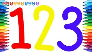 How to Draw Numbers, 123 Coloring Pages | Drawing, Coloring & Art for Kids #84