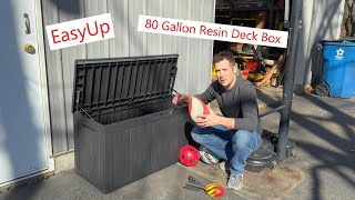 EasyUp 80 Gallon Resin Deck Box, waterproof easy to assemble