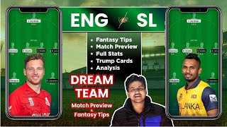 ENG VS SL Dream11 Team Prediction, SL vs ENG Dream11, England vs Srilanka Dream11: Fantasy Tips