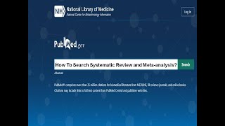 Searching Systematic Reviews and Meta-analysis in PubMed Database