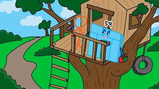 Numberblock 54 works together with Orange Stickman - Numberblocks fanmade coloring story