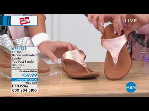 FitFlop Banda Perforated Leather Toe Post Sandal