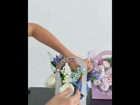 Set of 6 Flower Arrangement Flower Gift Box with Handle