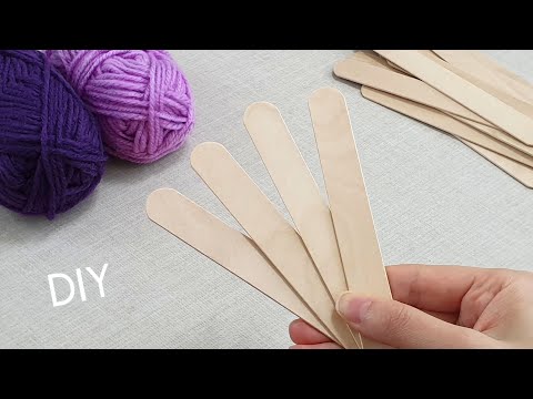 It's so beautiful !! Super easy idea made of ice cream stick and wool - DIY projects