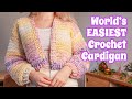 EASY Crochet Cardigan For Beginners ANY SIZE LENGTH Using Hobbii S Glitter Delight Yarn