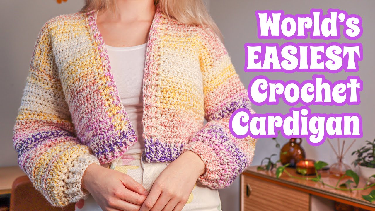 *EASY* Crochet Cardigan For Beginners | ANY SIZE/ LENGTH! | Using Hobbii's Glitter Delight Yarn