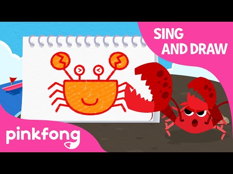 カニのお絵かきとオマール海老の鳴き声｜歌ってお絵かき｜子どものためのピンクフォンのうた (Draw a Crab and Clap Snap Lobster | Sing and Draw | Pinkfong Songs for Children)