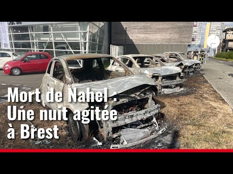 À Brest, des voitures brûlées et un magasin Biocoop incendié après la mort de Nahel
