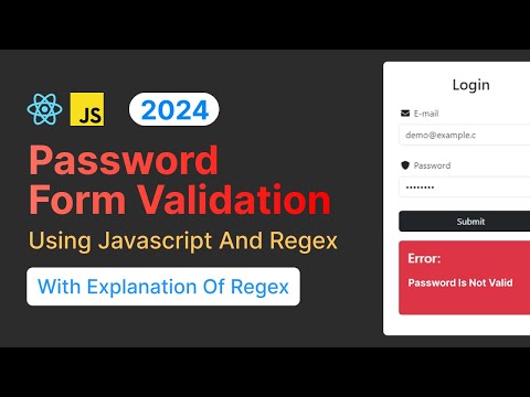 Password Special Character Validation Using Javascript Regex Reactjs Javascript Formvalidation