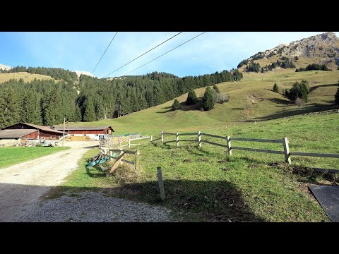 L'Etivaz - Gros Jable - Luftseilbahn Bergfahrt Seilbahn téléphérique cable car