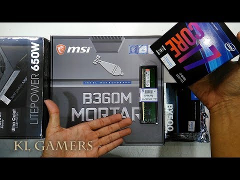 intel Core i7 8700 msi B360M MORTAR 8GB DDR4 Crucial BX500 Thermaltake 650W Workstation Build 2019